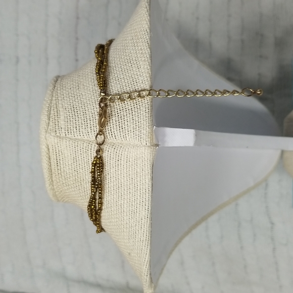 5/$25🌴Necklace Multi Strand Cooper,  Pewter,  Orange Shinny - Picture 3 of 4